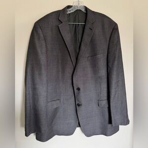 CALVIN KLEIN Silk/Wool Blend Men's Plaid Blazer  / Jacket Size 52L - Black/White